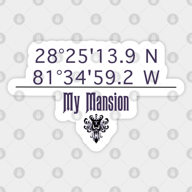 Mansion Coordinates Sticker by Wenby-Weaselbee